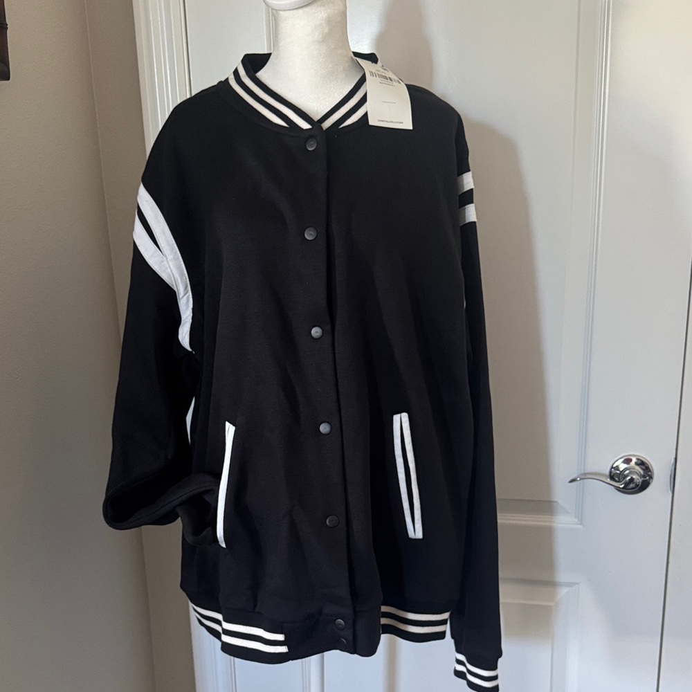 Long Tall Sally Black Jacket with White Accents